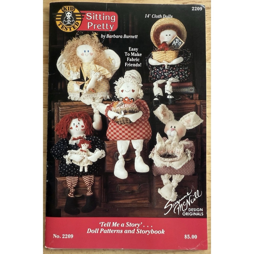 Tell Me A Story Doll Patterns & Storybook, Sitting Pretty #2209, Design Original